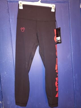 lululemon athletica Black Leggings with Red Side Stripe